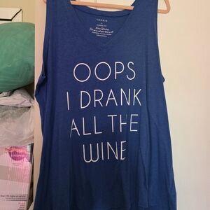 Blue Graphic Tank Top